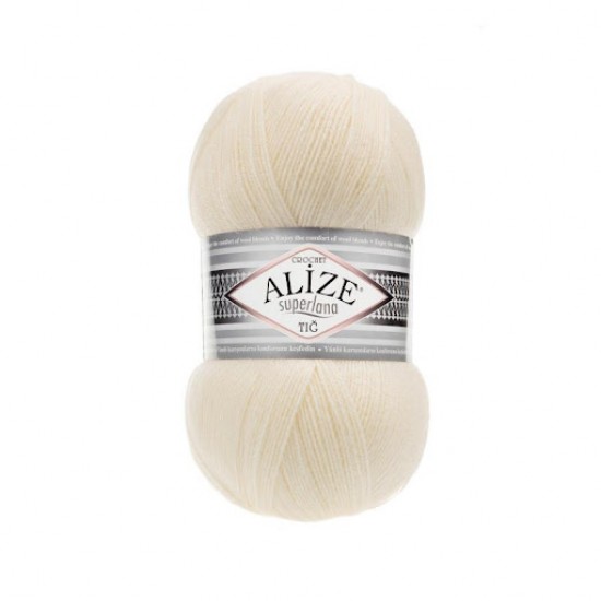 Alize Superlana Tığ 01 Krem 